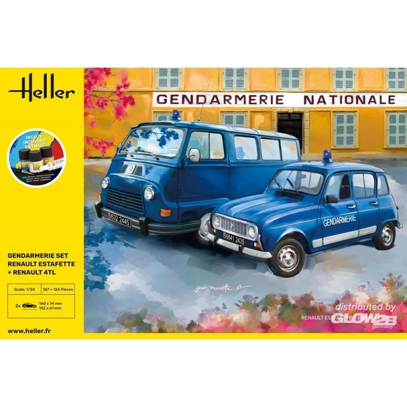 Heller Maquette KIT DE DEMARRAGE Ensemble Gendarmerie Renault Estafette + Renault 4TL 3 Heller Maquette KIT DE DEMARRAGE Ensemble Gendarmerie Renault Estafette + Renault 4TL – Image 3