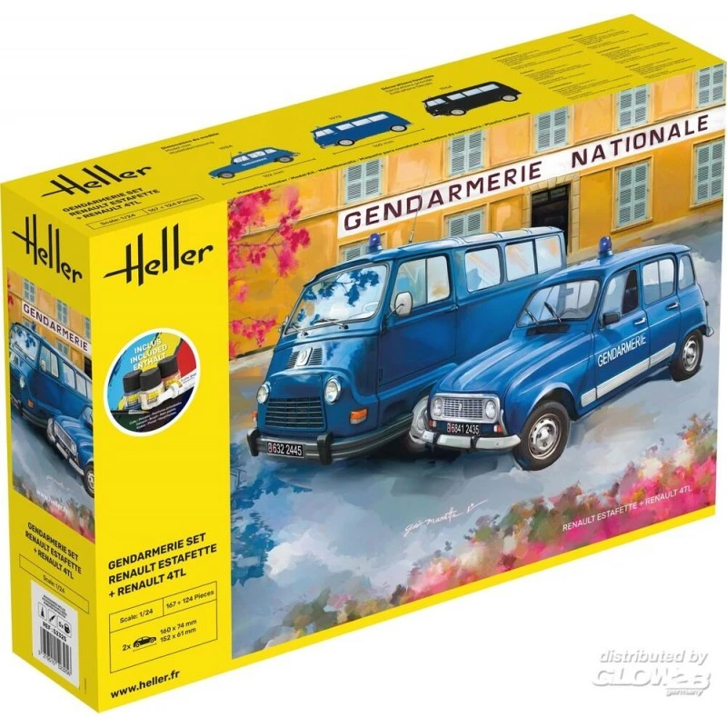 Heller Maquette KIT DE DEMARRAGE Ensemble Gendarmerie Renault Estafette + Renault 4TL 1 Heller Maquette KIT DE DEMARRAGE Ensemble Gendarmerie Renault Estafette + Renault 4TL