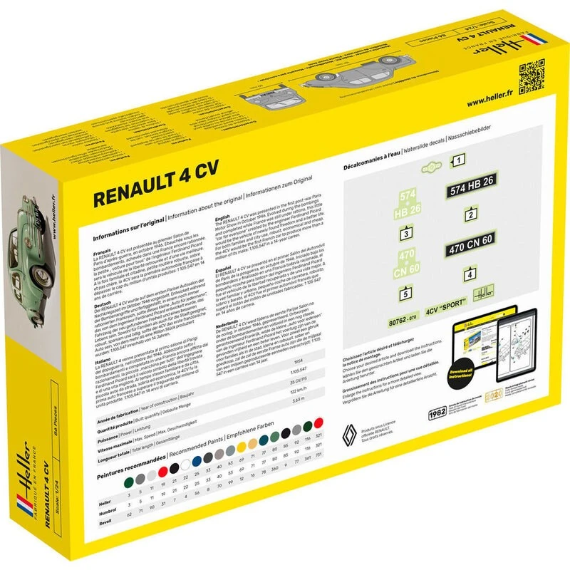 Heller Maquette STARTER KIT (Kit De Démarrage) Renault 4 CV 2 Heller Maquette STARTER KIT (Kit De Démarrage) Renault 4 CV – Image 2