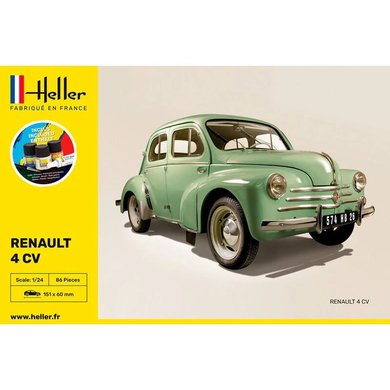 Heller Maquette STARTER KIT (Kit De Démarrage) Renault 4 CV 3 Heller Maquette STARTER KIT (Kit De Démarrage) Renault 4 CV – Image 3