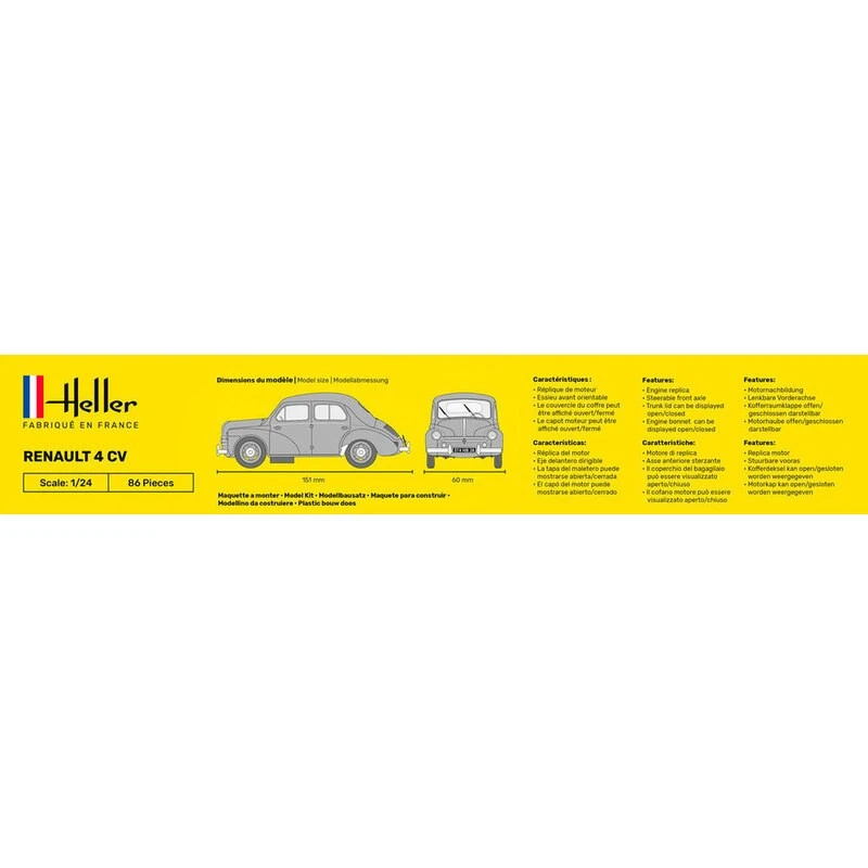 Heller Maquette STARTER KIT (Kit De Démarrage) Renault 4 CV 5 Heller Maquette STARTER KIT (Kit De Démarrage) Renault 4 CV – Image 5