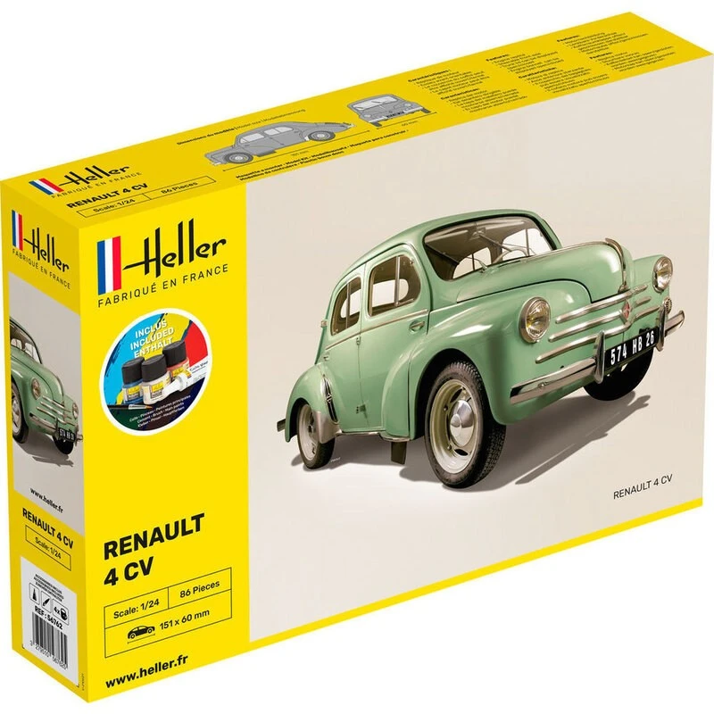 Heller Maquette STARTER KIT (Kit De Démarrage) Renault 4 CV 1 Heller Maquette STARTER KIT (Kit De Démarrage) Renault 4 CV