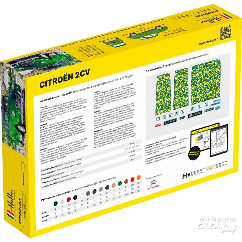 Heller Maquette STARTER KIT (Kit De Démarrage) Citroen 2 CV 2 Heller Maquette STARTER KIT (Kit De Démarrage) Citroen 2 CV – Image 2