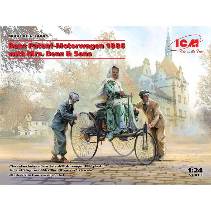 ICM: Benz Patent-Motorwagen 1886 With Mrs. Benz & Sons In 1:24 1 ICM: Benz Patent-Motorwagen 1886 With Mrs. Benz & Sons In 1:24
