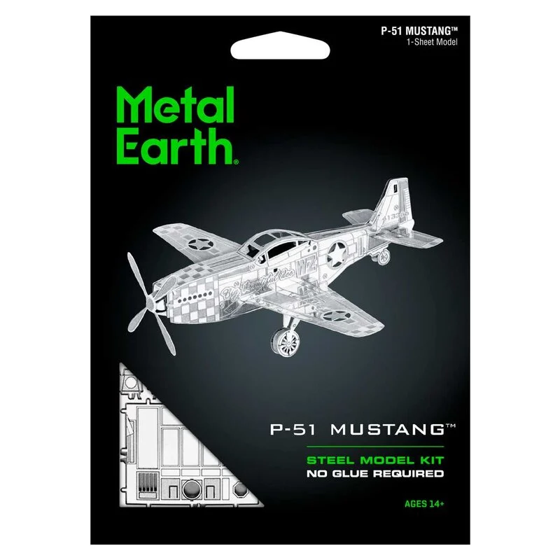 Metal Earth Maquette Avion Aviation: MUSTANG P-51 8.92x9.41x2.97cm 4 Metal Earth Maquette Avion Aviation: MUSTANG P-51 8.92x9.41x2.97cm – Image 4