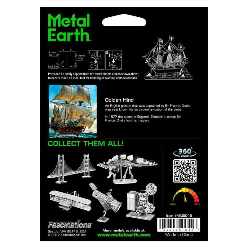 Metal Earth Maquette Bateau Bateaux: GOLDEN HIND 4 Metal Earth Maquette Bateau Bateaux: GOLDEN HIND – Image 4