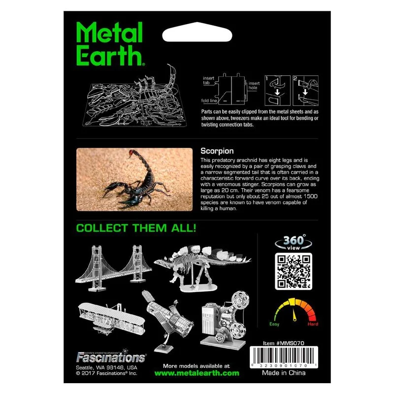 Metal Earth Maquette Dinosaure Insectes: SCORPION 4 Metal Earth Maquette Dinosaure Insectes: SCORPION – Image 4
