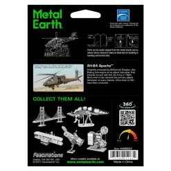 Metal Earth Maquette Métal Aviation: AH-64 APACHE -Maquettes en métal Soldes metal earth 5061083 aviation ah 64 apache 3