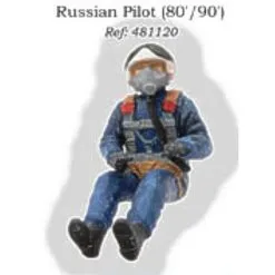 PJ Productions Figurine Pilote Russe Assis Dans L'avion Années 1980/1990