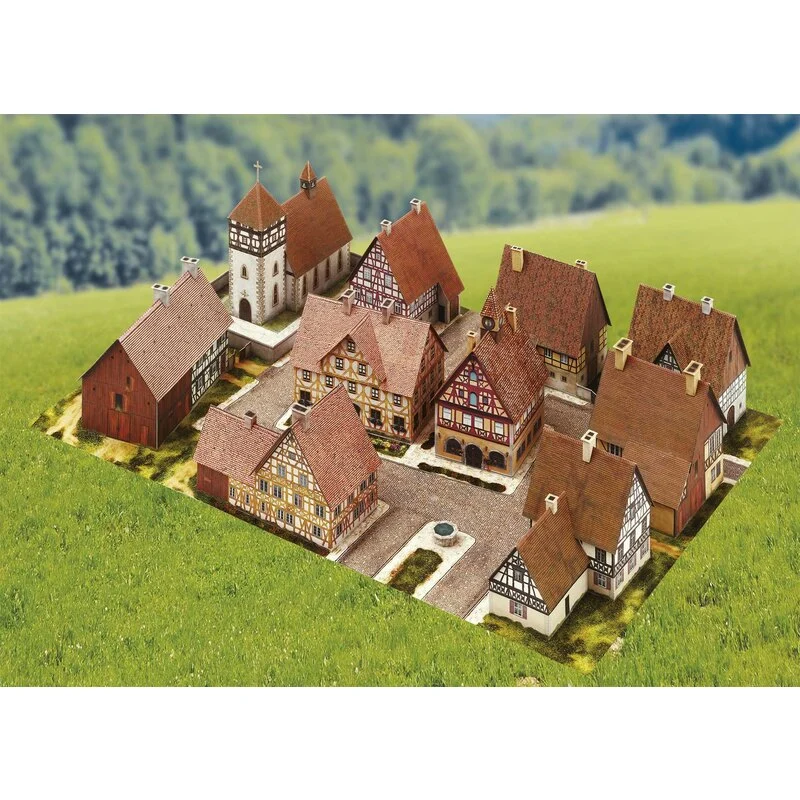 SCHREIBER-BOGEN Maquette Carton Village Aux Maisons à Colombages 1 SCHREIBER-BOGEN Maquette Carton Village Aux Maisons à Colombages