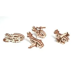 UGEARS Maquette Avion Avions Set De 4 Pièces, 62 Pièces, Hélicoptère 15pcs
