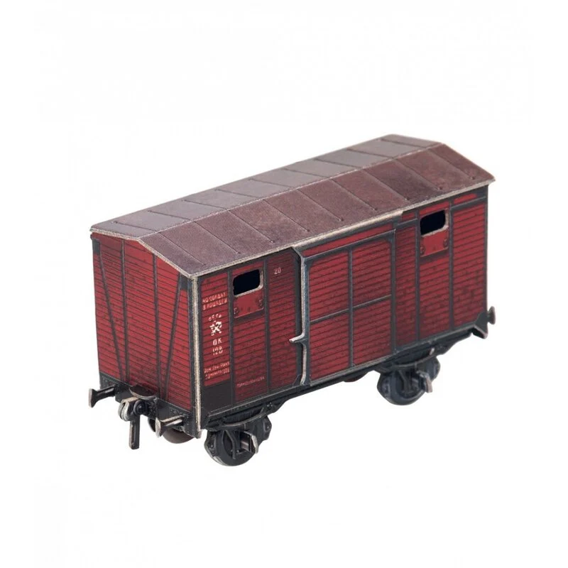 UMBUM Maquette Carton Wagon Couvert à Deux Essieux 2 UMBUM Maquette Carton Wagon Couvert à Deux Essieux – Image 2