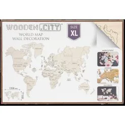 WOODEN CITY Maquette Carte Du Monde XL