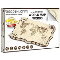 WOODEN CITY Maquette Carte Du Monde Expédition Série De Mots -Maquettes en métal Soldes wooden city wm508 carte du monde expedition serie de mots 6