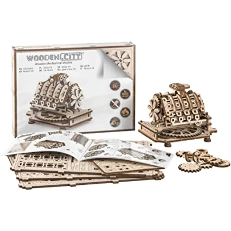 WOODEN CITY Maquette Moteur V8 16 WOODEN CITY Maquette Moteur V8 – Image 16
