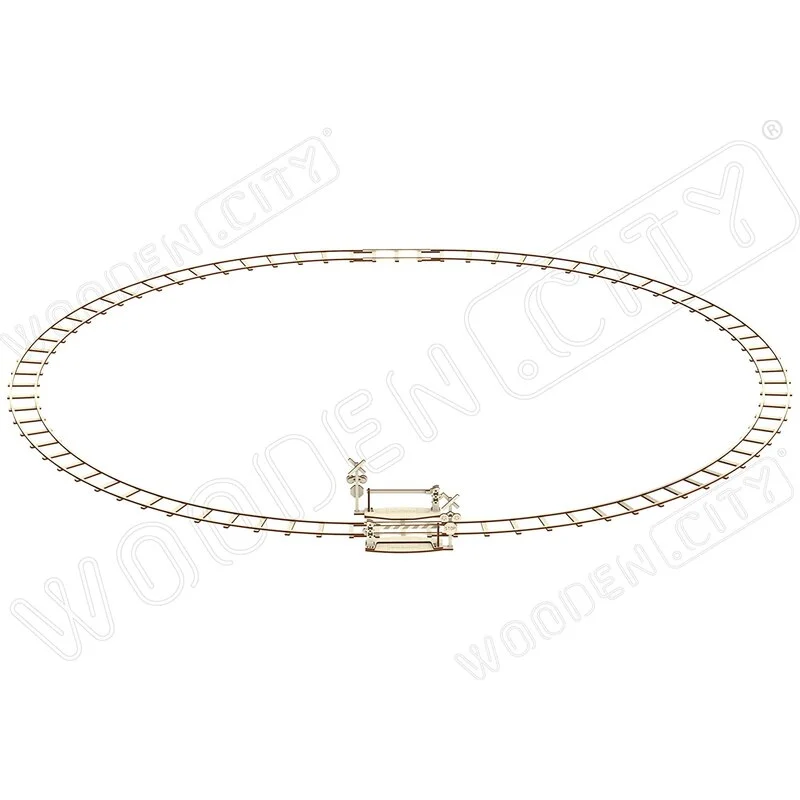 WOODEN CITY Maquette Rails Ronds + Croisement 2 WOODEN CITY Maquette Rails Ronds + Croisement – Image 2